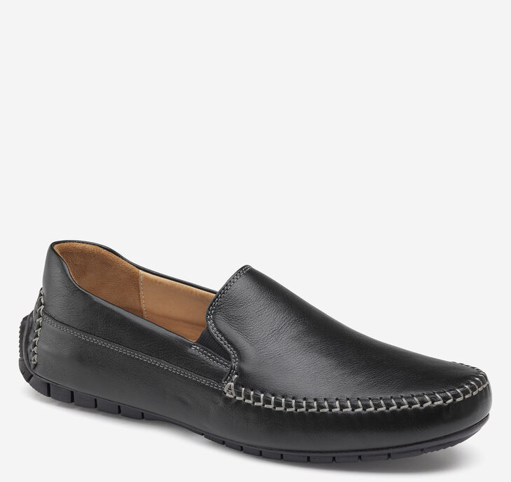 Johnston & Murphy Cort Whipstitch Venetian Loafers Herr - Svarta Finskor [GE9614370]